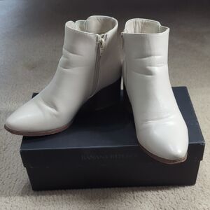Women Cream Ankle Boots Size 6